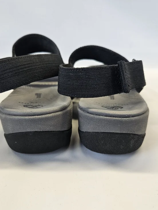 Clarks Sandals Arla Jacory Black Gray Comfort Strap Womens 8 Adjustable Open Toe - Picture 6 of 11